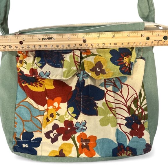 Handcrafted Knox Mtn Bags Floral Canvas Crossbody Bag With Adjustable Strap & Zi - Picture 4 of 7